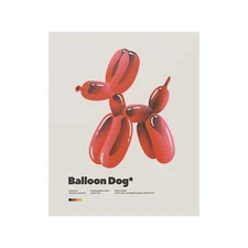 Midcentury Modern Balloon Dog Poster - Wall Decor 9" 12" 18" 24" Printed