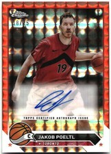 2023-24 Topps Chrome Jakob Poeltl Auto Orange Geometric Refractors #/25