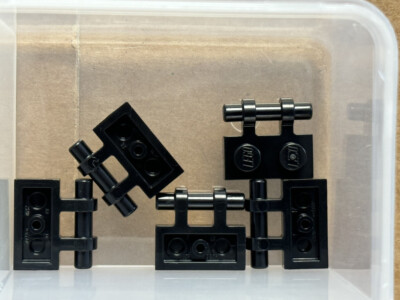 LEGO Parts - Black Plate 1 x 2 with Bar Handle on Side - No 2540 - QTY 5