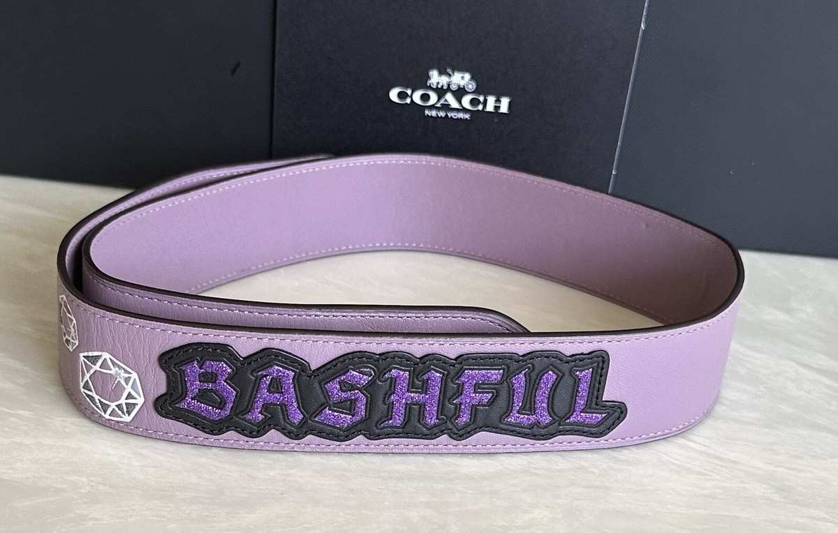 NWT DISNEY X COACH BASHFUL STRAP PURPLE LEATHER 32795 | eBay