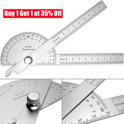 180° Protractor Round Head Rotary Angle Rule Finder Arm Ruler DIY Tool Equipment