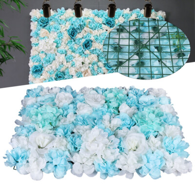 Artificial Silk Rose Flower Wall Panels 12PCS Wedding Valentine's Backdrop Decor