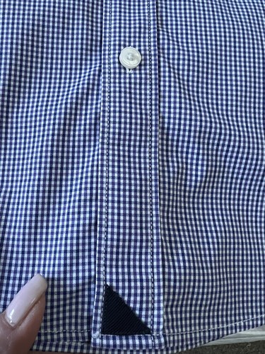 UNTUCKit Men's Size Large Blue Gingham Check Plaid Dress Shirt - Picture 4 of 9