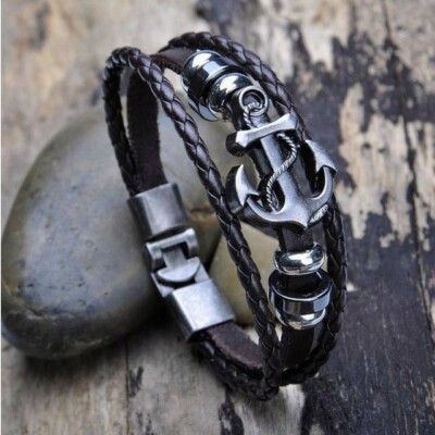 Anker Damen Herren Vintage Armband Surferarmband Armschmuck Bracelet  Kette WOW
