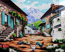 Needlepoint Tapestry Painted Canvas Gobelin 11533 - Landscape. 20"x24"