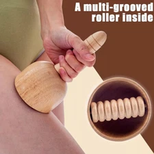 Wooden Handheld Massage Cup Anti-Cellulite Therapy Roller Scraping Apparatus Kit