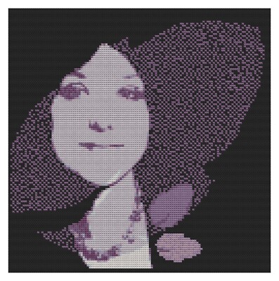 Kreuzstichmuster Von Florashell - Frau Lila Blatt