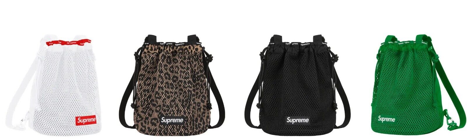 Supreme Mesh Small Backpack 10L 23SS 4colors Black White Green Leopard  Brand New