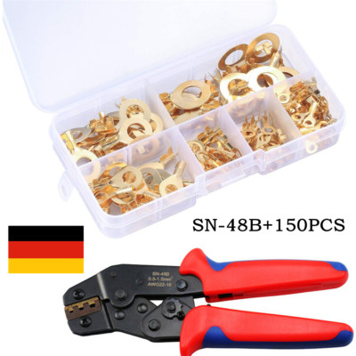 150 Stück Ringkabelschuhe Ringösen M3 M4 M5 M6 M8 M10 Sortiment Set mit Box DHL