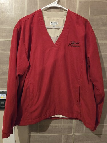The Legends At Parris Island Golf Pullover Jacket Mens Sz Medium Red Monterey