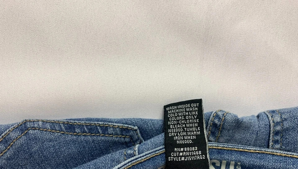 Rewash Womens Shorts SZ 5/27 Blue Denim High Rise Distressed Cut Off's Shorts