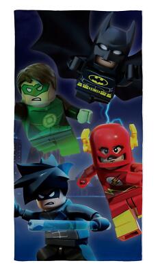 Lego DC Superheroes Strandtuch Batman, Flash, Nightwing & Green Lantern Design
