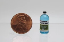 Dollhouse Miniature Detailed Replica Antiseptic Blue Mouth Wash Bottle HR52136
