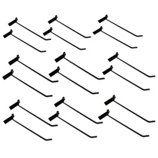 24 Pcs 10'' Black Slatwall Hook Hooks Retail Display Wire Metal Hanger