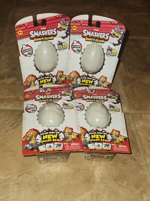 Lot of 4 Zuru Smashers Dino Island Eggs NEW