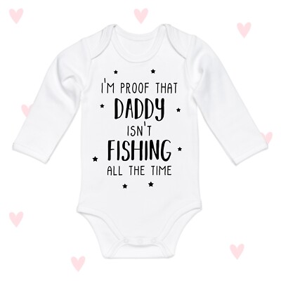 Angeln Papa Baby Grow Ankündigung Geschenke Neugeborene Jungen Mädchen Langarm