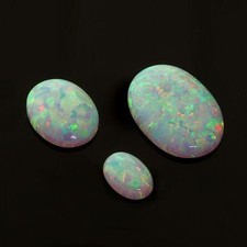  7x5mm - 14x10mm Lab Created White Opal Oval Cabochon Bright flash of colors 
