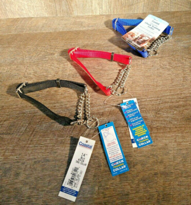 Check Training Collar 10''-14'', Red, Blue, Black-Tags vary Coastal Pet Dog