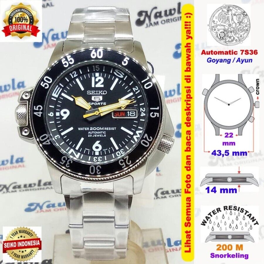 Brand New Seiko 5 Sports SKZ211K1 Atlas Black Dial Automatic Brand New Seiko 5 Sports SKZ211K1 Atlas Black Dial Automatic
