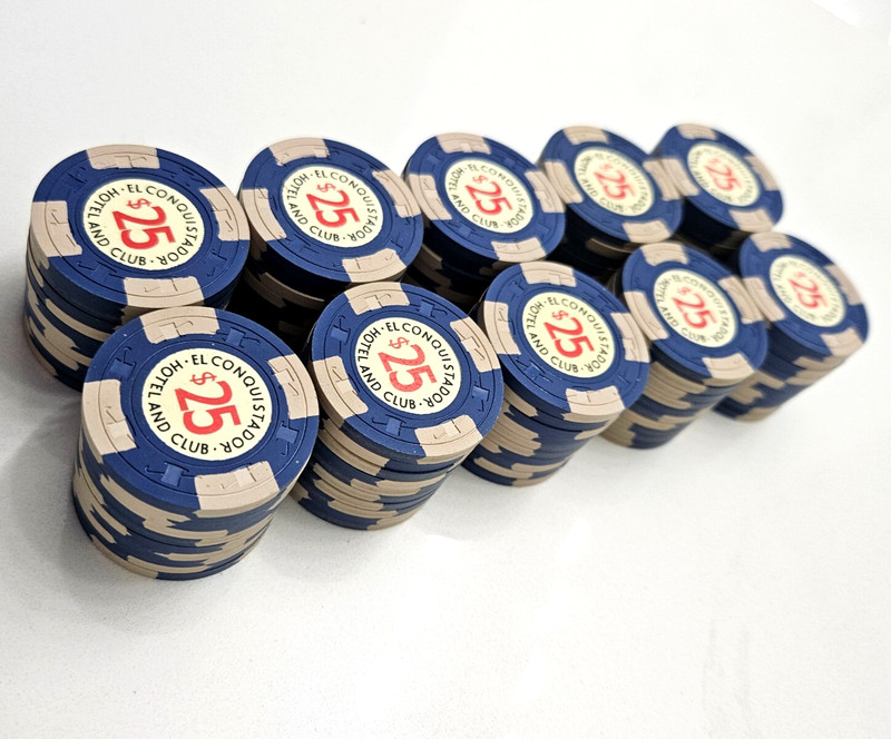 LOT 100 EL CONQUISTADOR HOTEL CLUB $25 Casino Poker Chip FAJARDO Puerto Rico HC.