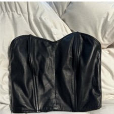 Vintage 1980's CHIA Woman's Vintage Leather Corset XS