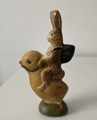 Walnut Ridge Collectibles Rabbit Riding Chick *Chipped* 2001 Kathi Lorance Bejma