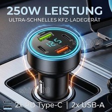 Auto Ladegerät USB-C USB A Zigarettenanzünder Ladeadapter KFZ Schnell-Ladegerät Auto Ladegerät USB-C USB A Zigarettenanzünder Ladeadapter KFZ Schnell-Ladegerät