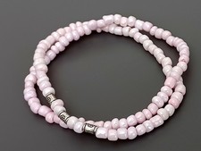 Light Pink 2 Piece Set Beaded Stretch Glass Seed Bead Bracelets - New