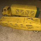 1960s Tonka Car Carrier & Livestock Trucking 840 Yellow Truck Pressed Steel Toy