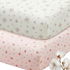 SiinvdaBZX Muslin Crib Sheets for Baby Girls, Ultra Soft Cotton Breathable