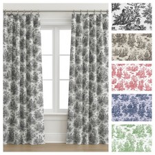 Toile Curtains French Colonial Drapery Panels Window Treatments Home Decor