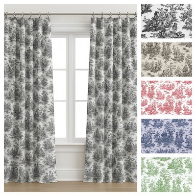 Toile Curtains French Colonial Drapery Panels Window Treatments Home Decor