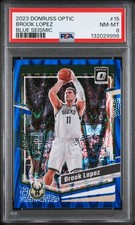 2023 PANINI DONRUSS OPTIC BLUE SEISMIC #15 BROOK LOPEZ 133/249 PSA 8