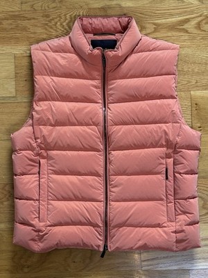 MOORER Puffer Vest sz 50 / 40 US Down Insulated Peach/Orange Italy $800 Gilet M