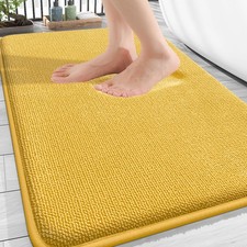 OLANLY Thick Memory Foam Bath Mat Rug 30x20, Extra Soft 30" X 20", Yellow