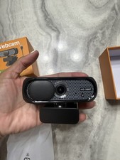 HD 1080P USB Webcam Built-in Microphone Privacy Cover Plug  Play Black