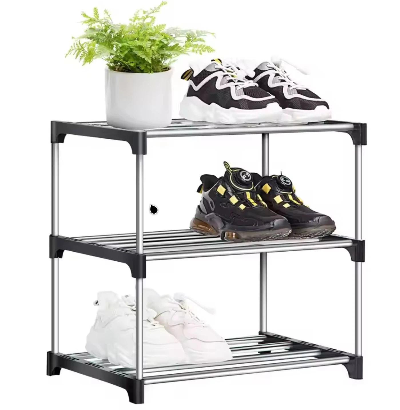 3 Tier Small Shoe Rack, Lightweight Shoe Shelf Storage Organizer Space Saving
