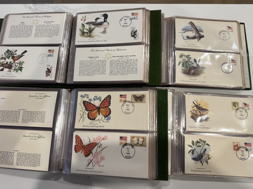 200 50 usps stamps STATES BIRDS FLOWERS SONGBIRDS WILDLIFE 1980's 4 albums - Afbeelding 13 van 24