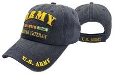 U.S. ARMY VIETNAM VETERAN BLACK SUBDUED EMBROIDERED Cap HAT LICENSED