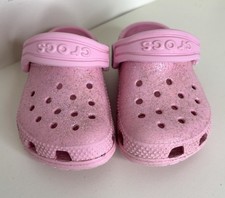 Crocs Child Size 5 C5 Shoes Sandals Clogs Light Pink Glitter Beach Pool Summer