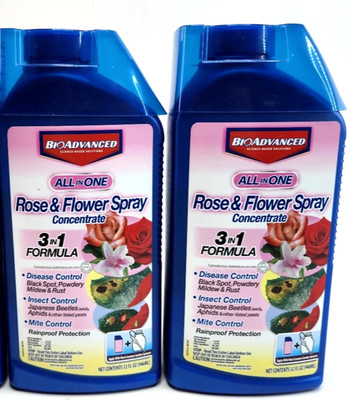 2 PACK Bioadvanced 3-in-1 Rose and Flower Care Concentrate 32oz 9-14-9 NEW