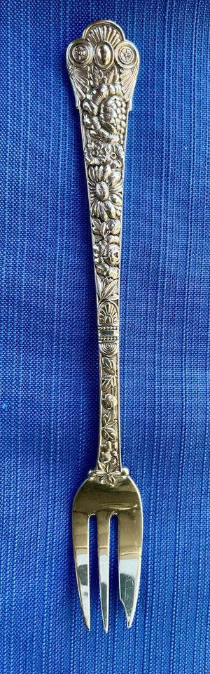 Gorham Cluny Sterling Silver Oyster/Cocktail Fork Set Of 8 - Antique by Gorham - Image 3 of 4