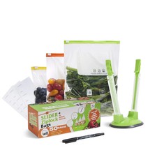 Reusable Freezer Bags Set (50Pcs) Large Medium & Small Slider Ziplock Bags (4.5L