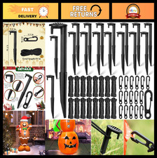 66 Inflatable Stakes  Tethers - Plastic Tie Downs for Halloween Yard Decor, Out