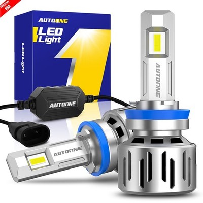 AUTOONE CANBUS H11 H8 LED Headlight Bulbs Kit 6500K White 80000LM High/Low Beam