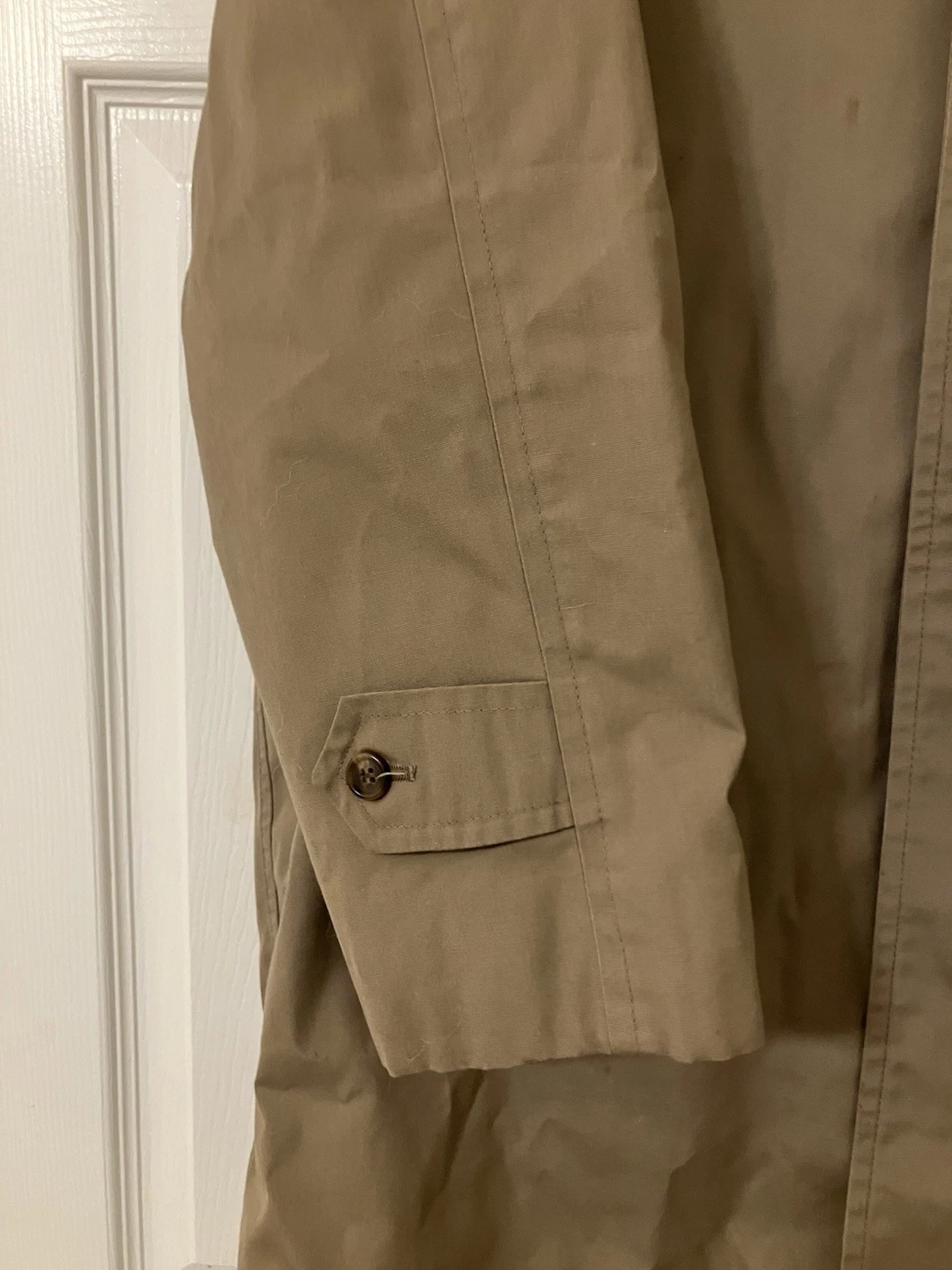 Vintage London Fog Maincoat Trench Coat Beige Men’s 40R Zip Lining image 2