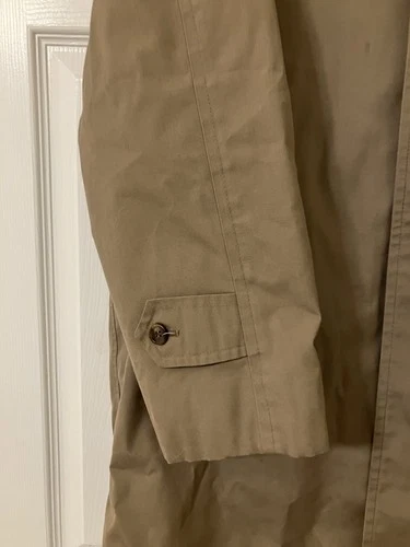 Vintage London Fog Maincoat Trench Coat Beige Men’s 40R Zip Lining image 2