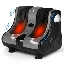 Foot & Calf Massager W/Heat Vibration Deep Kneading Shiatsu Foot Massage Machine