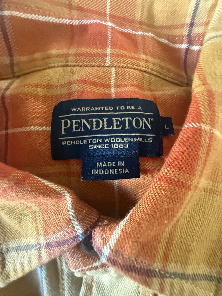 Usados en Excelente Condición 2 Pendleton 100% Algodón CAMISETAS DE TRABAJO MULTICOLOR A CUADROS Camisa Talla L Foto 4 de 4