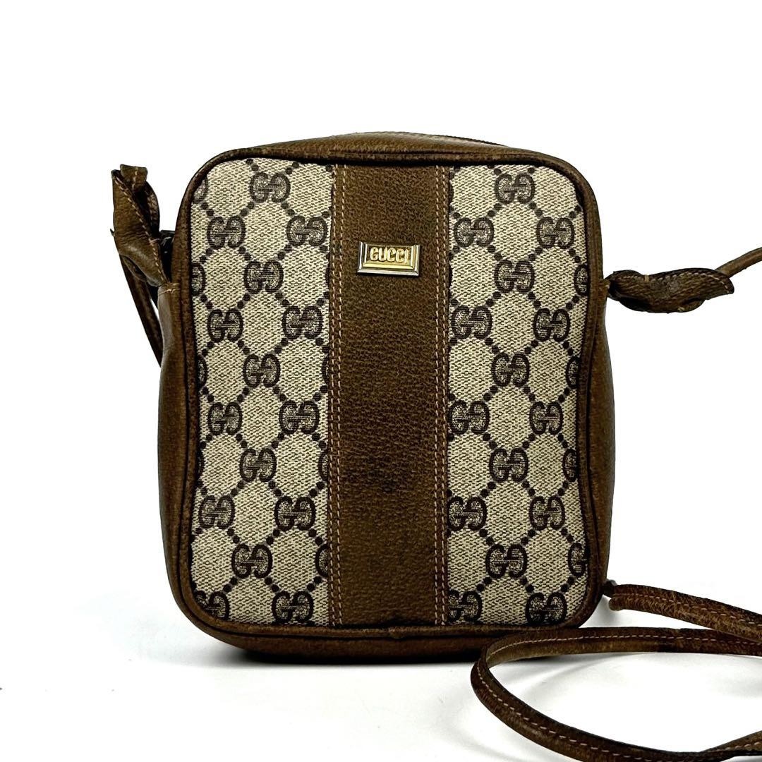 GUCCI GG Beige PVC Shoulder Bag Authentic G06101353